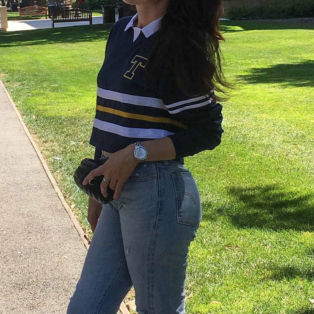 Tommy Hilfiger jeans long sleeve crop top, S